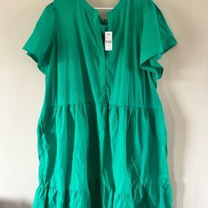 Lane Bryant Vibrant Green Tiered Dress